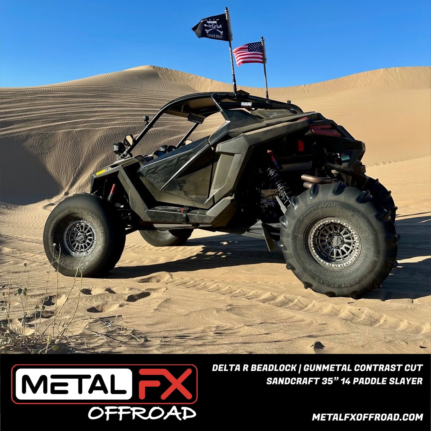 Delta R Beadlock | Gunmetal Contrast Cut | UTV Wheel Kit