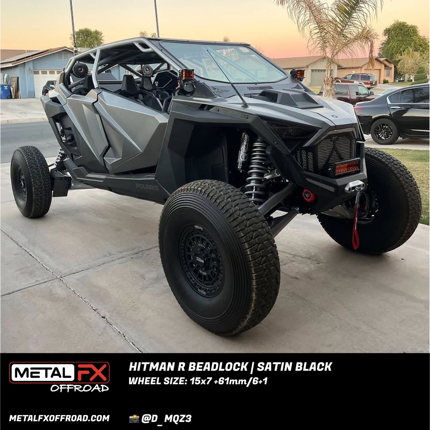 Hitman R Beadlock | Satin Black | UTV Wheel Kit