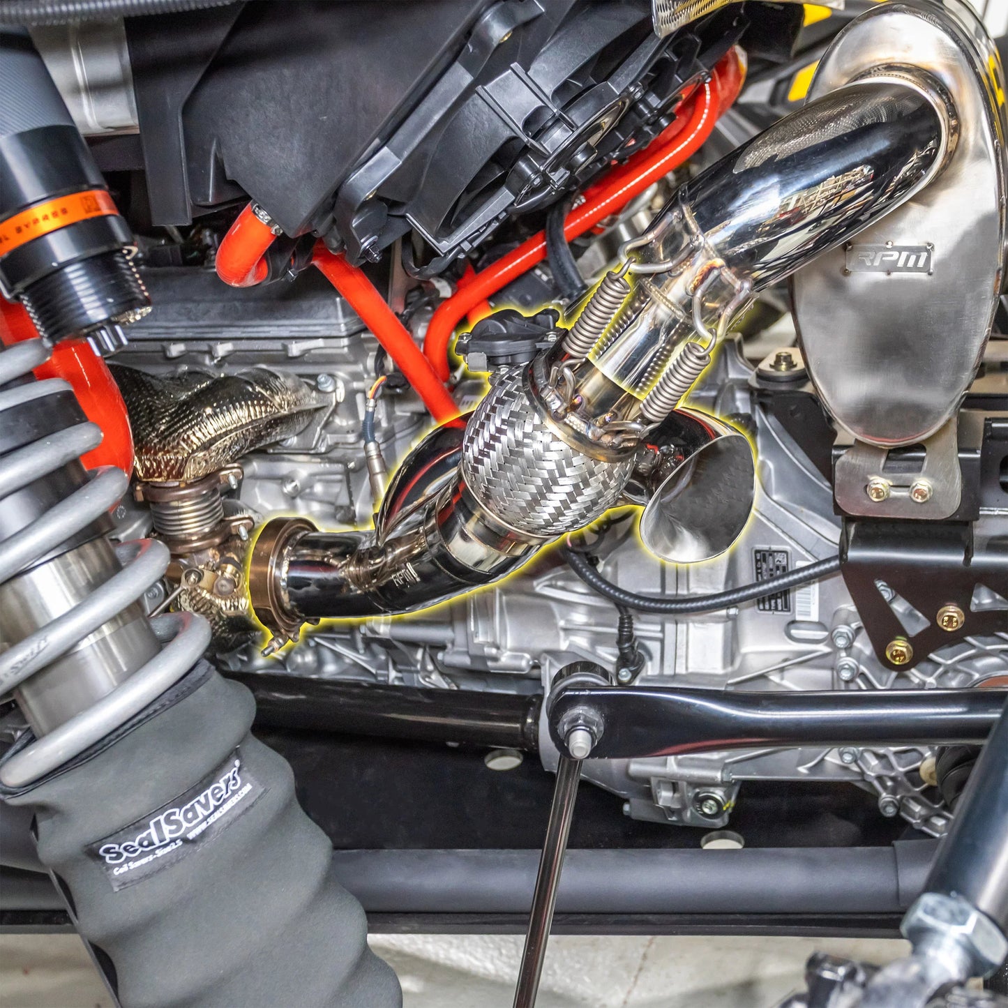 RPM Maverick R Side Exit 3" E-Valve Down Pipe - 2 Seat & MAX