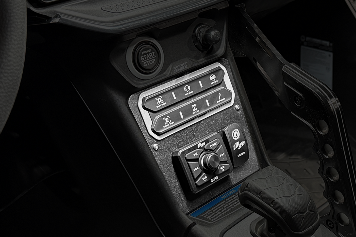 Maverick R Head Unit Mount Kit w/ Bass Knob | UTVS-R-HUMT-KIT-BASS-KNOB