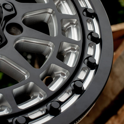 Outlaw 6R Beadlock | Satin Black Contrast Cut | UTV Wheel Kit