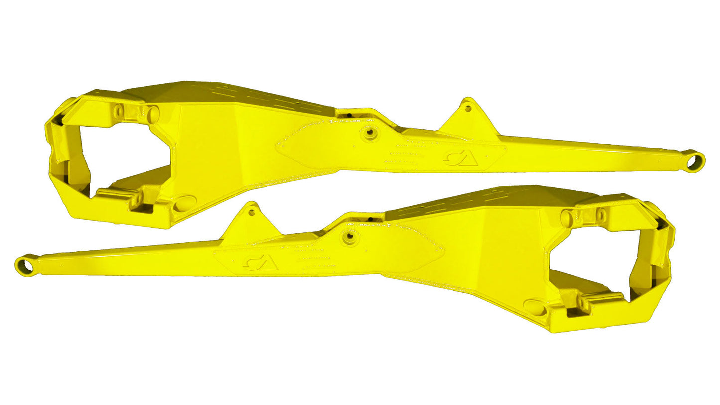 We have overhauled and reinforced our previous generation of Boxed Trailing Arms to meet the demands of the ever-evolving UTV world. Adding further gusseting at high impact areas and increased overall structure to prevent failure. Whether you are a weekend warrior or a professional racer, we encourage you to equip your machine with the very best and leave the worrying at home while you focus on hitting the trails. 