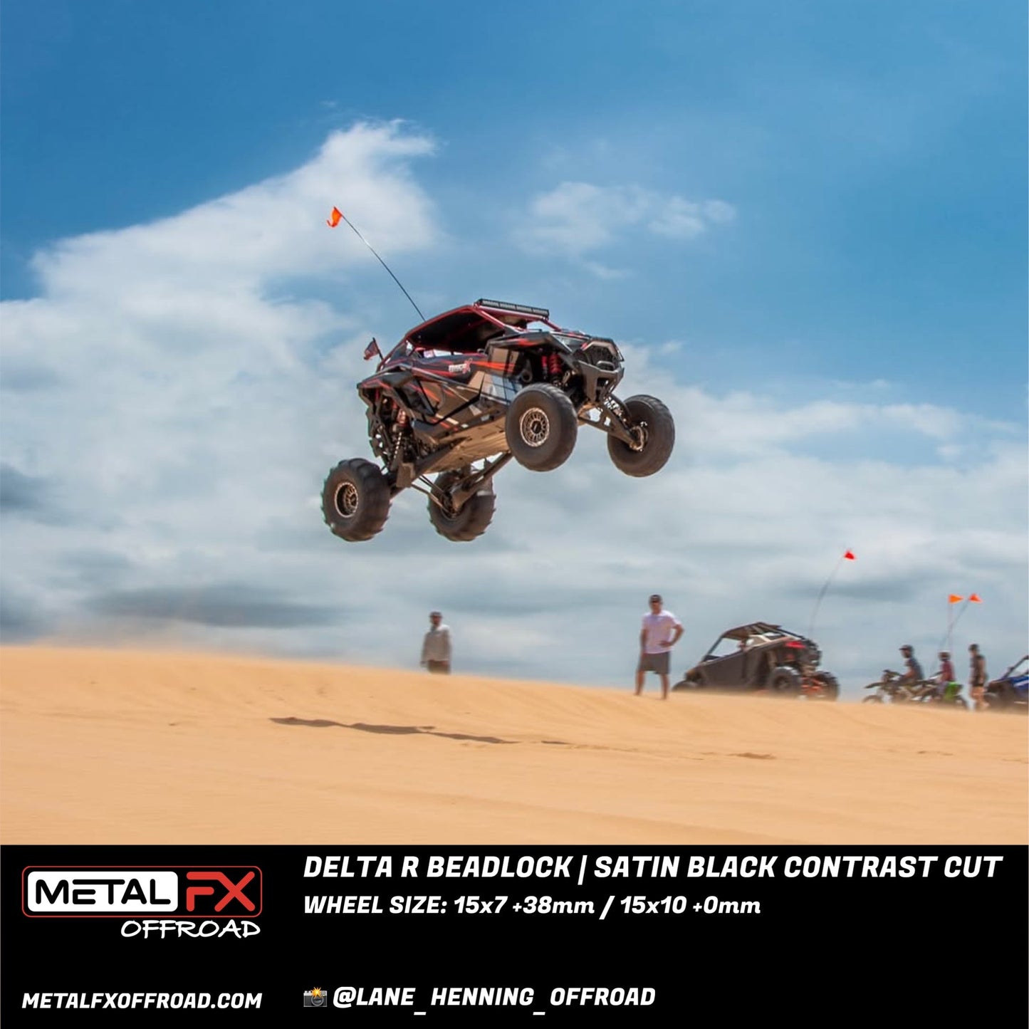 Delta R Beadlock | Satin Black Contrast Cut | UTV Wheel Kit