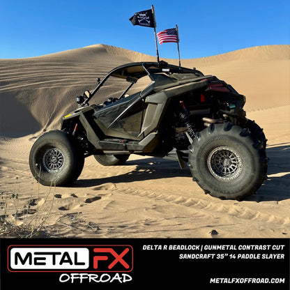 Delta R Beadlock | Gunmetal Contrast Cut | UTV Wheel Kit