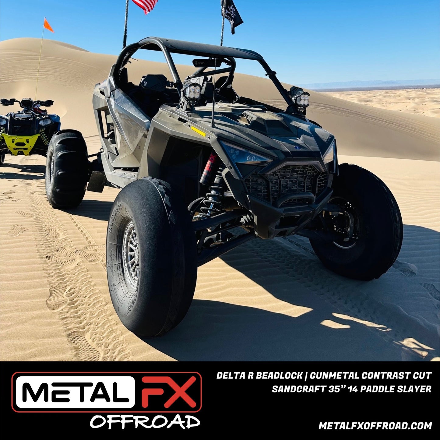 Delta R Beadlock | Gunmetal Contrast Cut | UTV Wheel Kit
