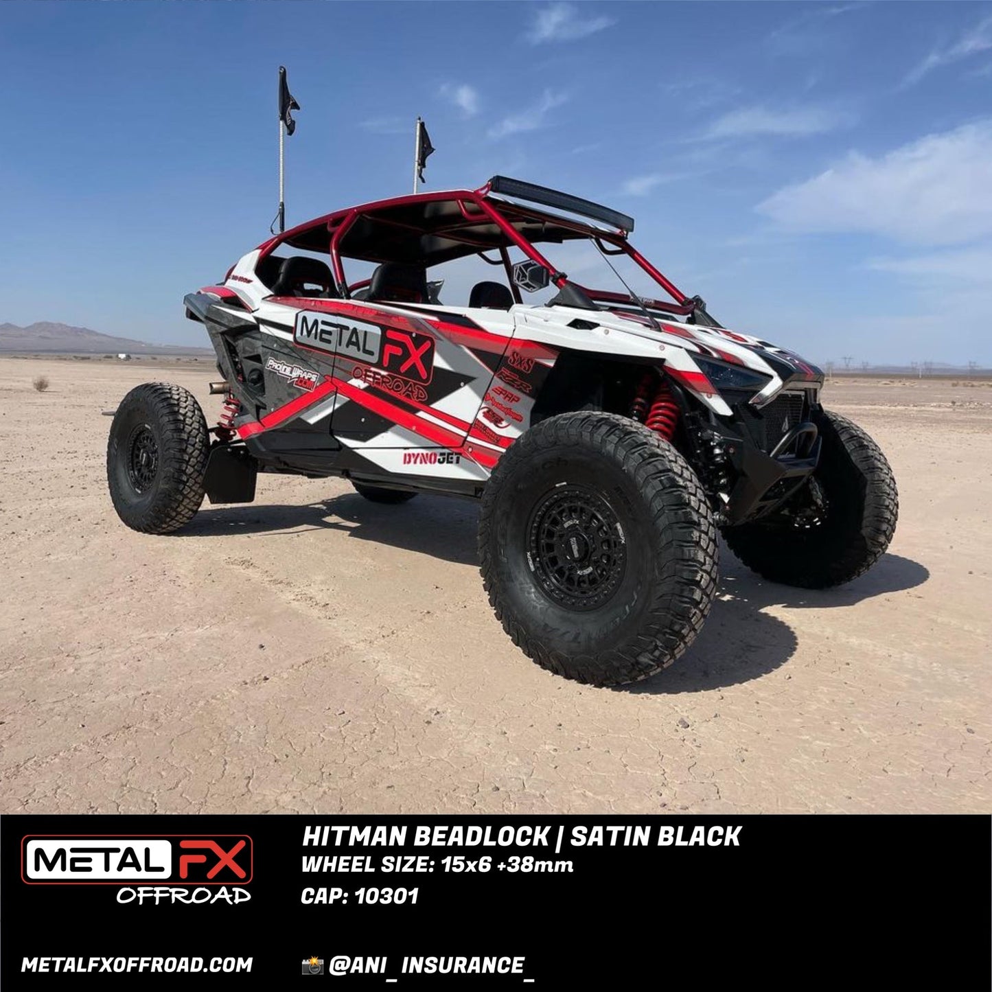 Hitman Beadlock | Satin Black | UTV Wheel Kit