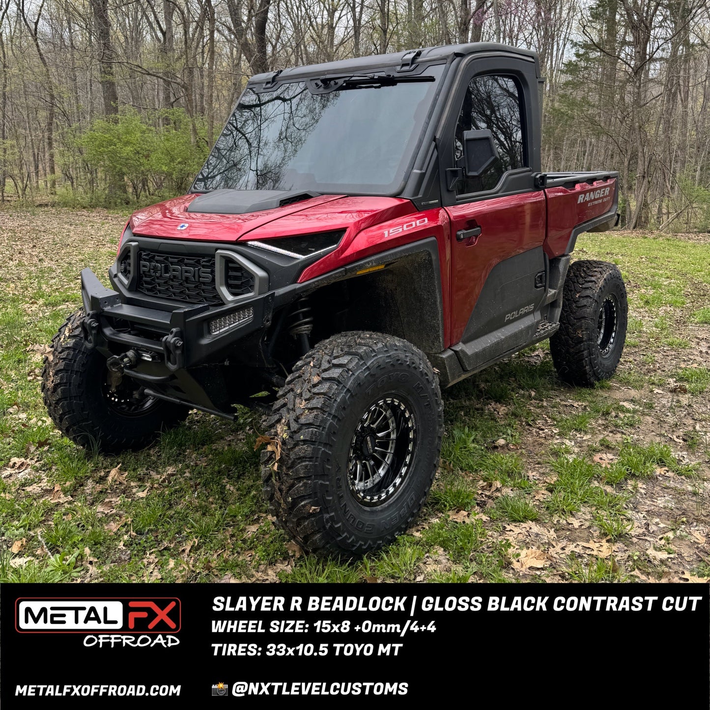 Slayer R Beadlock | Gloss Black Contrast Cut + Center Cap Spacer