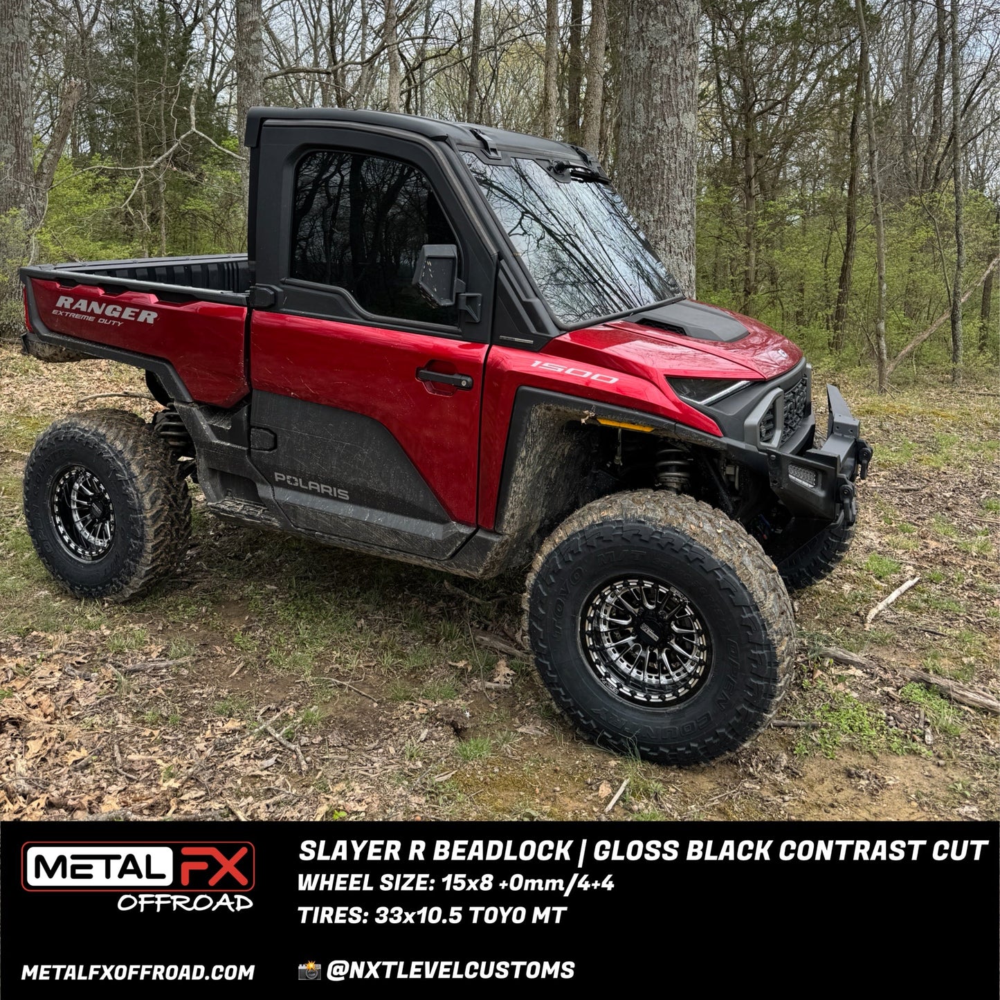 Slayer R Beadlock | Gloss Black Contrast Cut + Center Cap Spacer