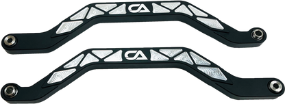 Honda Talon X and R Billet High Clearance Radius Rods | CA Tech USA Our high clearance rods were designed with strength, dependability, and affordability all in mind. Our rods finish in the absolute largest rods on the market. We have a finished thickness of 1.25 inches throughout the entire center of the rod where it really counts, and a finished height of the rod at over 1.5 inches. Our rods also boast a full 3 INCHES OF ADDED GROUND CLEARANCE