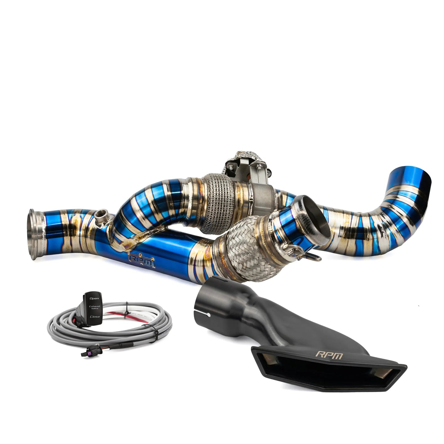 RPM Can-Am Maverick R TITANIUM 3" E-Valve Mid Pipe / Electronic Dump Valve
