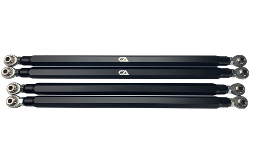 Can-Am X3 Billet Rear Radius Rod Set We produce a quality solid Billet aluminum radius rod to replace the weak factory pieces. Our rods are machined from a solid piece of 1.25 Billet hex aluminum. That's right one and a quarter inch of solid Billet aluminum. These rods are larger than majority of similar products on the market, and sure to stand up to the abuse.