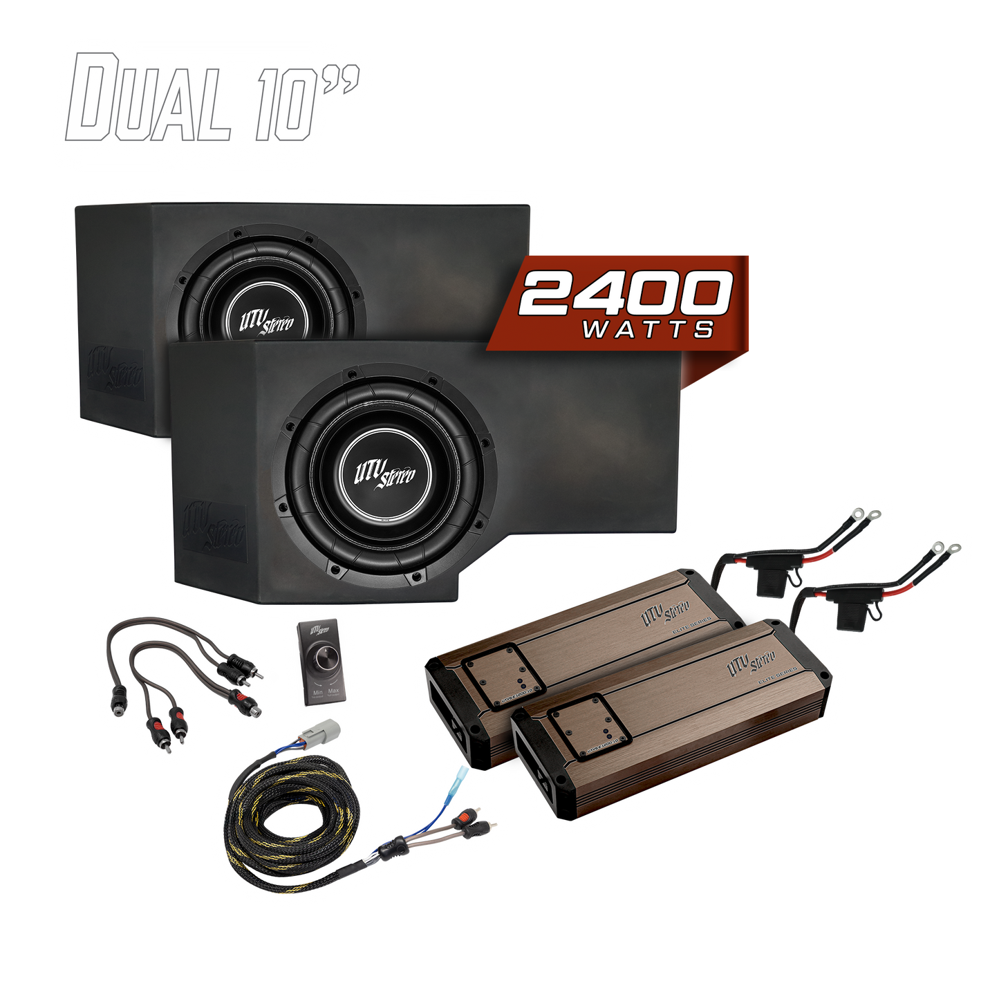 Can-Am® Defender HD11 2400W Dual 10" Subwoofer Kit | UTVS-DEF2-2400-2-GO