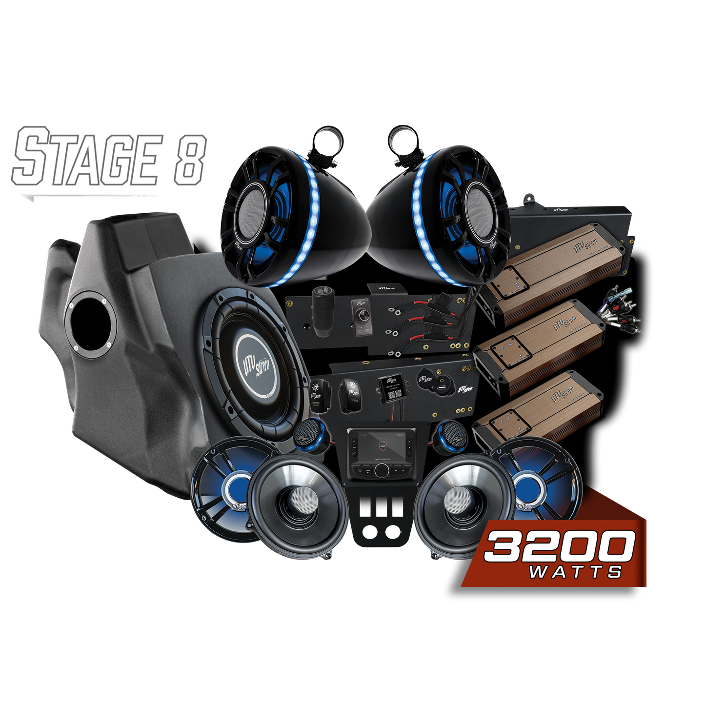 '20-'24 RZR® Pro Series Elite Stage 8 Stereo Kit | UTVS-PRO-S8-E