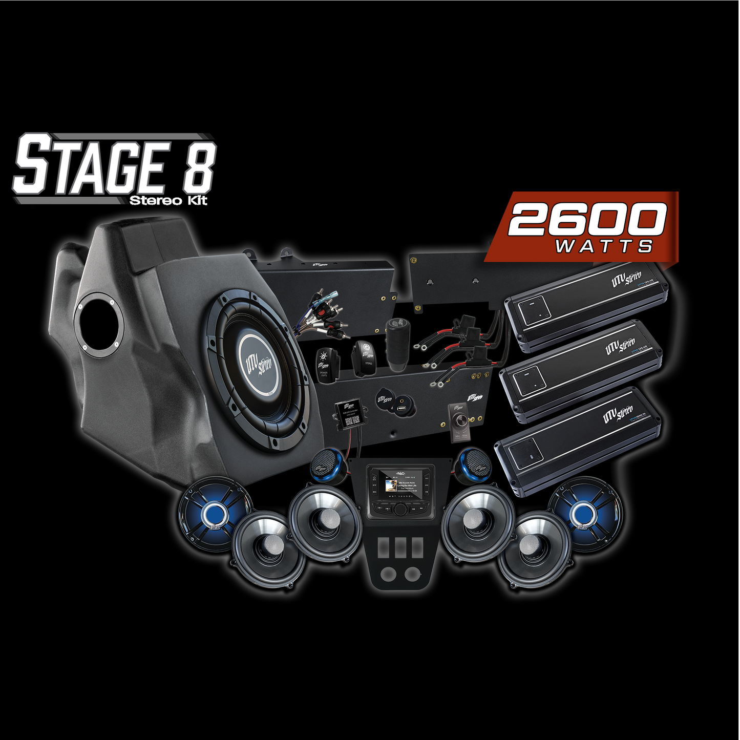 '20-'24 RZR® Pro Series Signature Stage 8 Stereo Kit | UTVS-PRO-S8-S