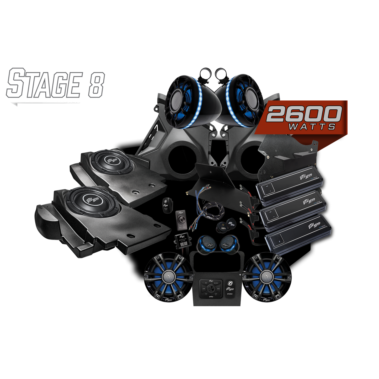 Can-Am® Maverick R Signature Series Stage 8 Stereo Kit | UTVS-R-S8-S