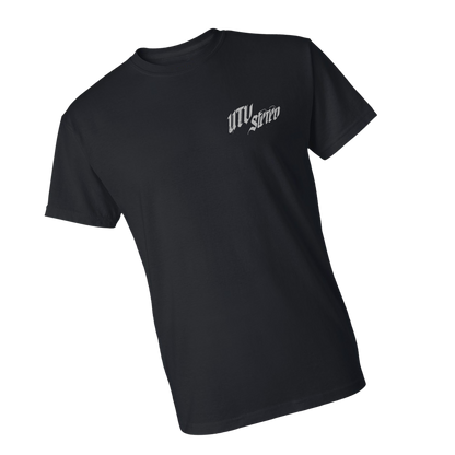 UTV Stereo Men's Signature T-Shirt with Silver Logo | UTVS-A-SHIRT-M-BLK