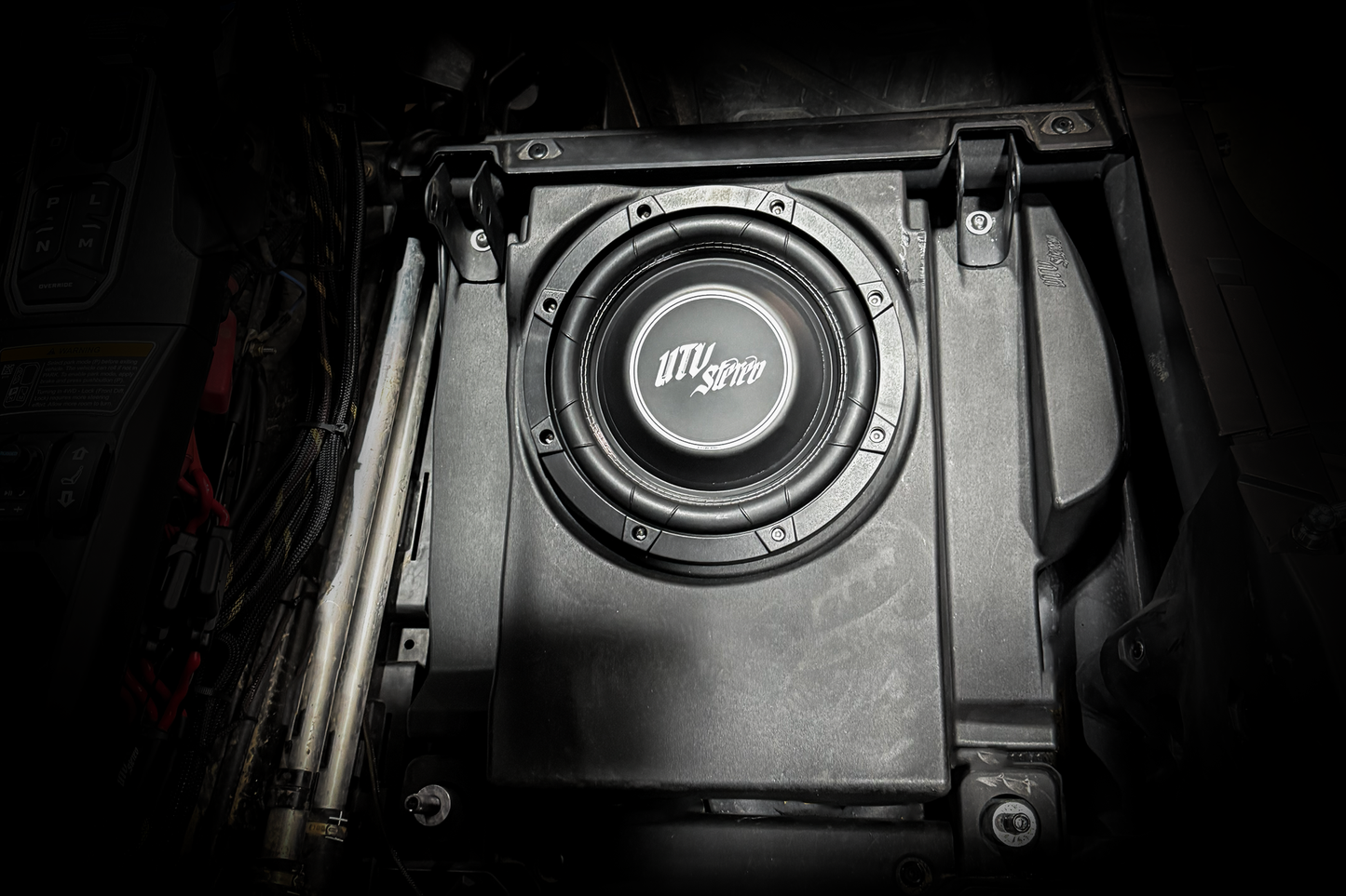 Can-Am® Maverick R 10" Front Passenger Subwoofer Enclosure (4-SEAT MODELS) – Unloaded | UTVS-R-ENC-PASS-4F